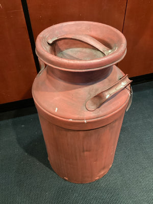 Antique Milk Red Metal Can