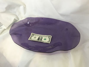 Purple Glass Wavy Bowl