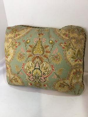 Custom Order Green/Tan Print Pillow