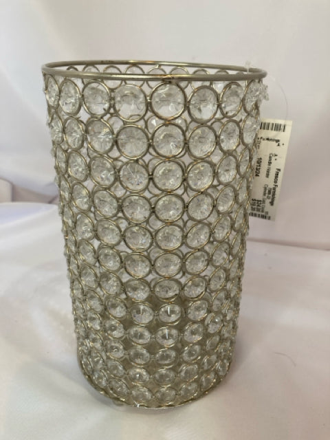 Cylinder Gold Crystal Candle Holder