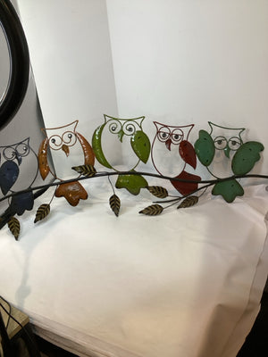 Metal Owl Multi-Color Wall Decoration Art