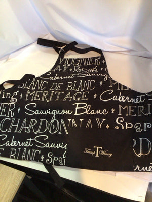 Black/White Cotton Wine Apron