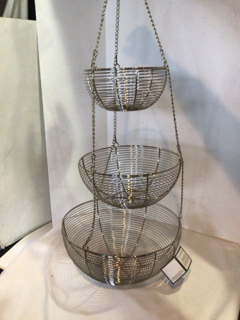 Williams-Sonoma Hanging Chrome 3 piece Basket