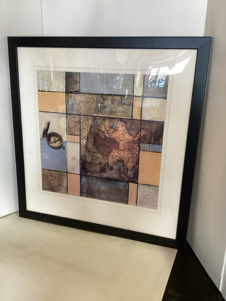 Multi-Color Geometric Framed Art