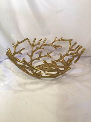 Gold Metal Branches Bowl