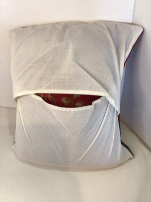 Orange/Multi Woven People Pillow