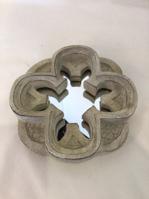 Wood Mirror White Wall Decoration Art