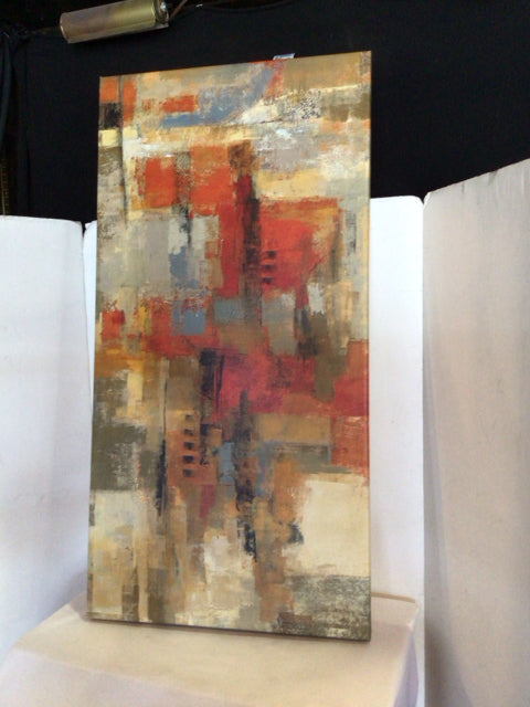 Signed Multi-Color Canvas City Scape Stretch Canvas Art