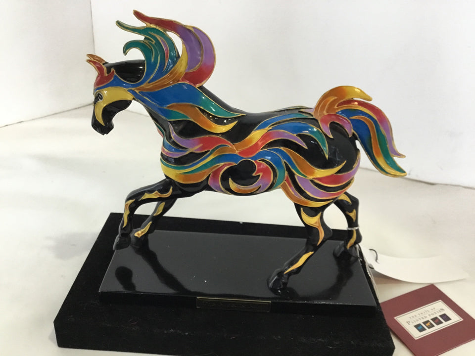 Multi-Color Horse w/Box Figurine