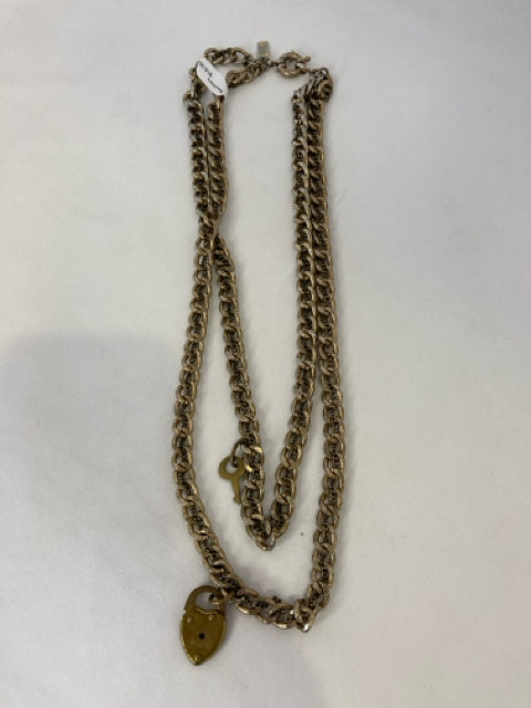 Antiqued Gold Chain Necklace