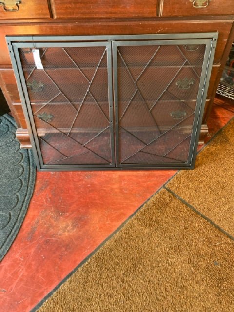 Black Iron Fireplace Screen