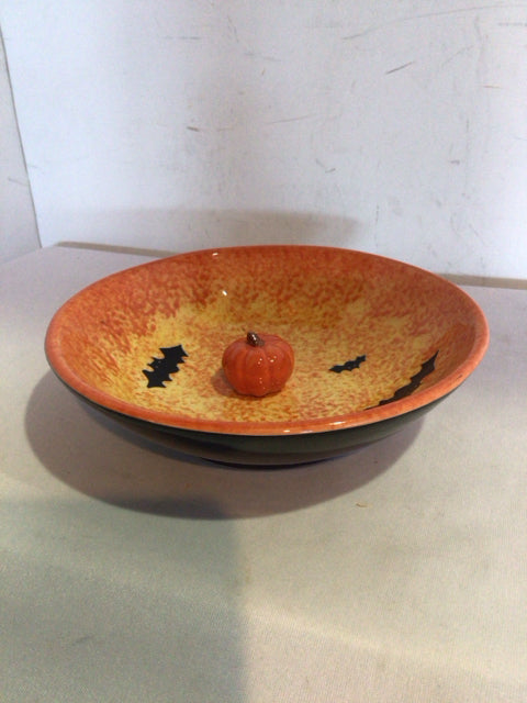 Bowl Orange Ceramic Halloween Holiday Item