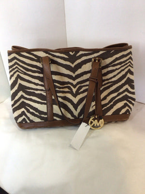 Michael Kors Brown/Cream Stripe Purse