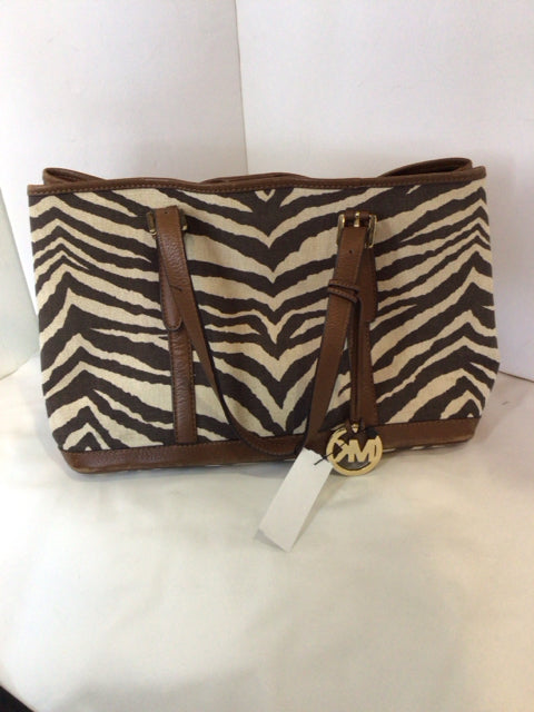 Michael Kors Brown/Cream Stripe Purse