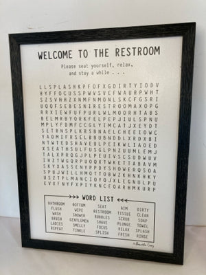 Whimsical Black/White Words Framed Art