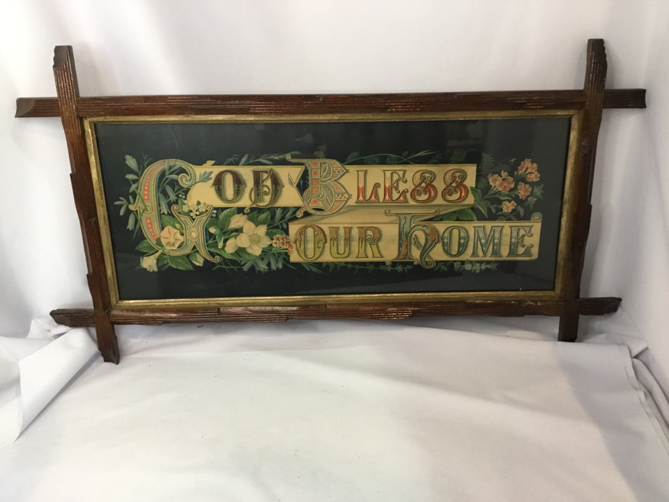 Vintage Home Sweet Home Framed Art