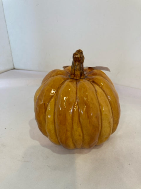 Orange Ceramic Pumpkin Figurine