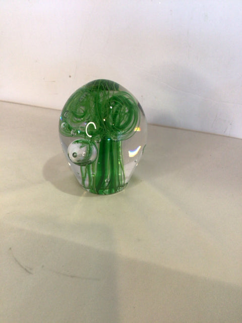 Clear/Gray Glass Paperweight