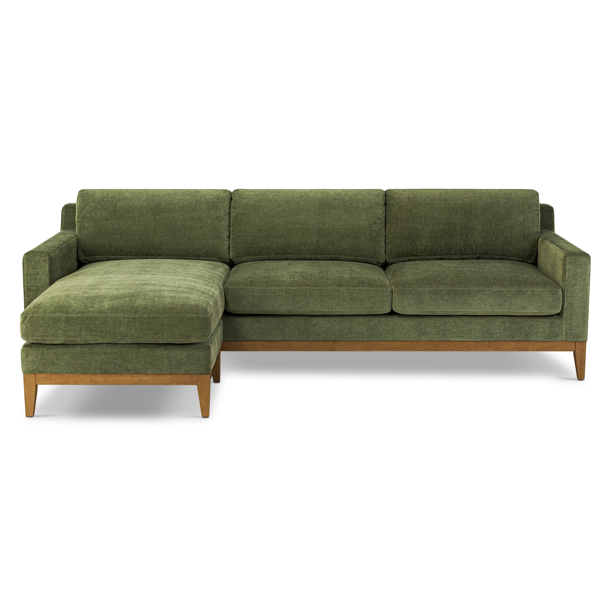 Poly & Bark Velvet Green Sectional Sofa CBW2GWQR