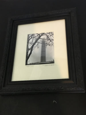 Signed Photograph Black/White Obelisk Framed Art