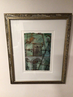 Chadwick Studios Abstract Green/White Man Framed Art