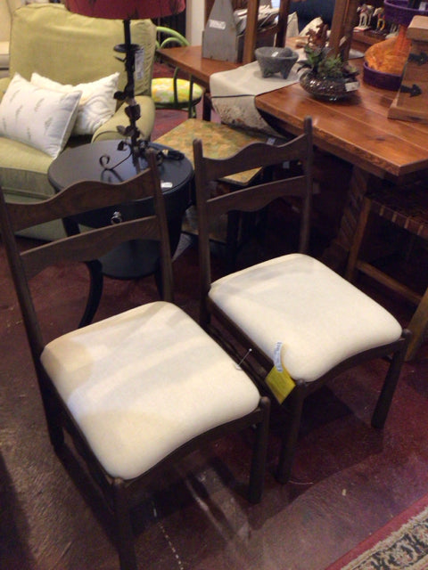 Lulu & Georgia Pair Wood Brown/Cream Chair Set 26FRMFJ2