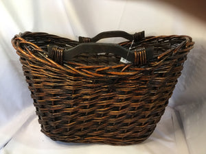 Brown Wicker/Wood Basket