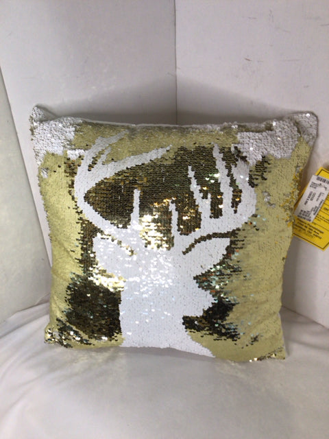 Stratford Reindeer White/Gold Sequins Holiday Item