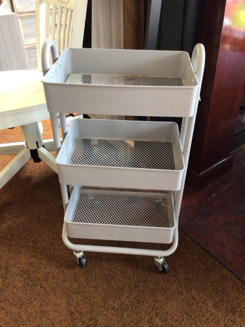 Tiered Metal On Casters Gray Cart