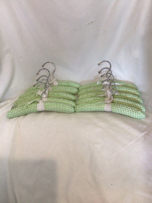 Set of 10 Green/White Hangers Children Misc