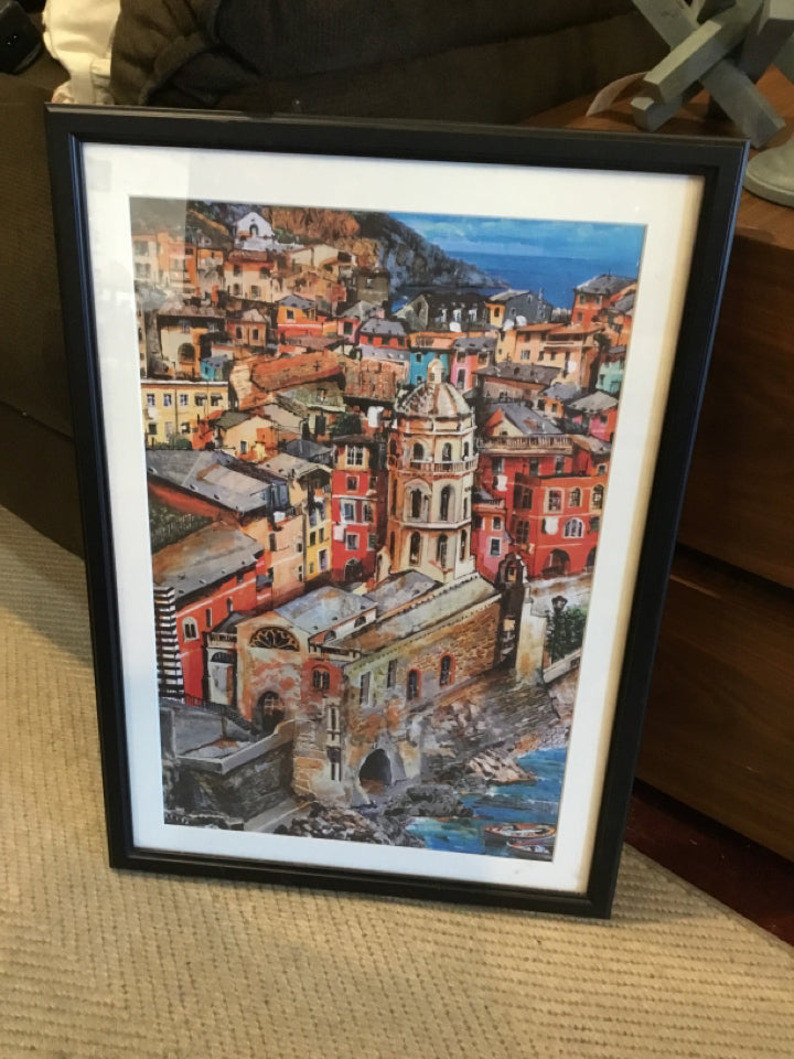 Street Scene Multi-Color Framed Art
