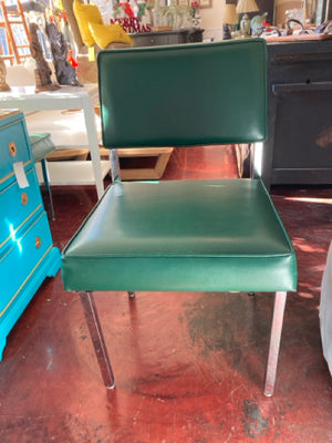 Vintage Office Metal/Vinyl Green Chair