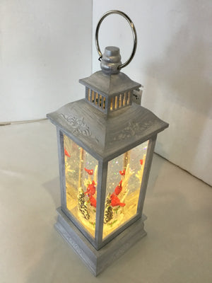 Christmas White/Red Plastic Lantern Musical Holiday Item