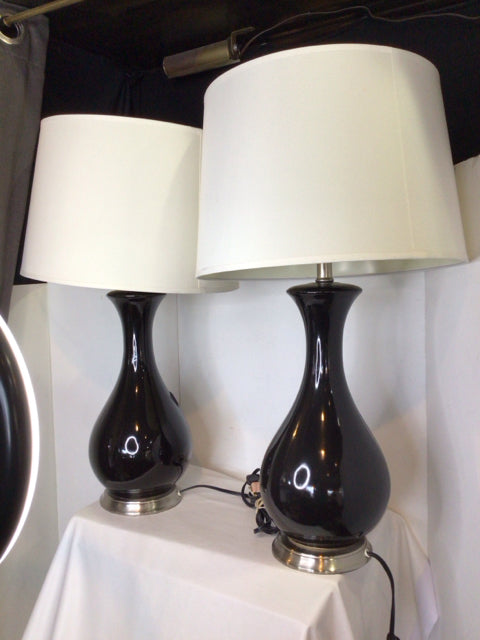 Black Ceramic Lamp Set