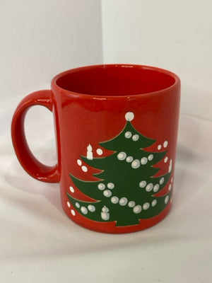 Waechtersbach Vintage Red/Green Ceramic Mug Christmas Tree Holiday Item