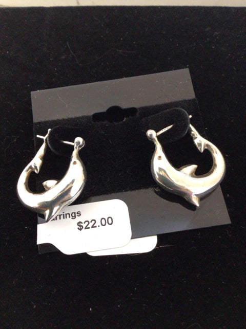 Sterling Silver Dolphins Earrings