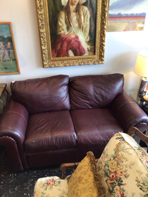 Sofa Express Leather Cordovan Loveseat/Love Seat/Sofa