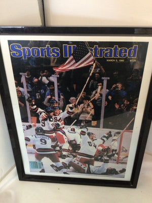 Sports Illustrated White/Blue Hockey Framed Art