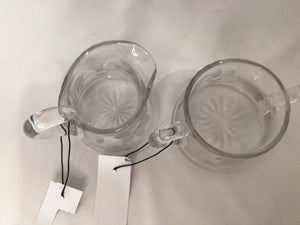 Clear Etched Glass Sugar/Creamer