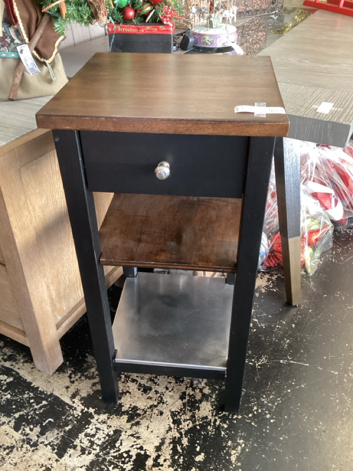 Adjustable Butcher Block Top Brown Kitchen Island