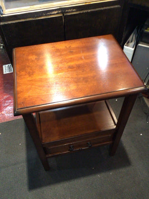Side Wood 1 drawer Accent Brown Table