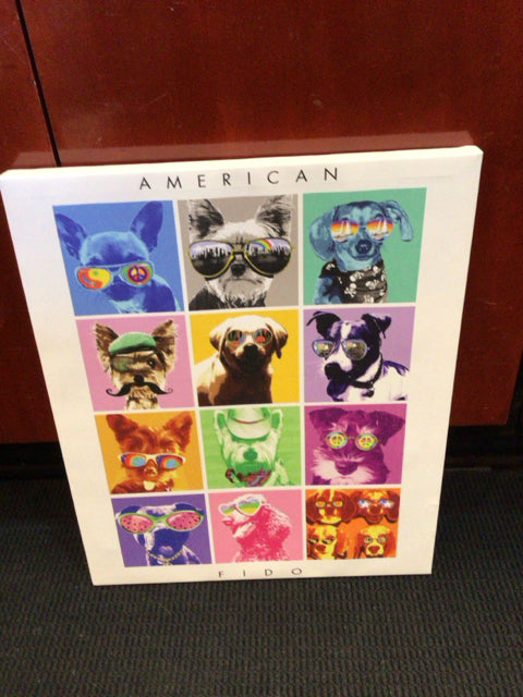 Multi-Color Canvas Dogs Stretch Canvas Art