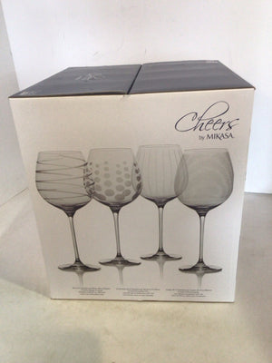 Mikasa Set of 4 Clear Crystal In Box Glasses