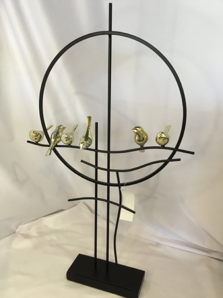 Black/Gold Metal Birds Sculpture