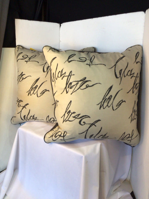 Pair Brown/Beige Cotton Down Filled Pillow Set