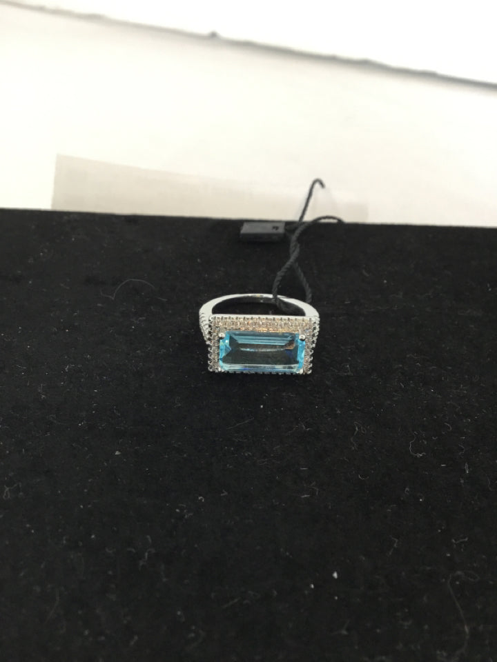 Silver Aquamarine Ring