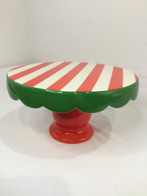 Plate Stand Red/Green Ceramic Holiday Item