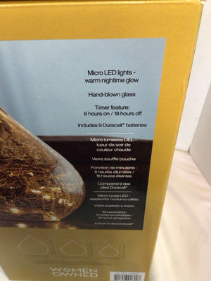 LED Gold Glass Crackle In Box Lamp