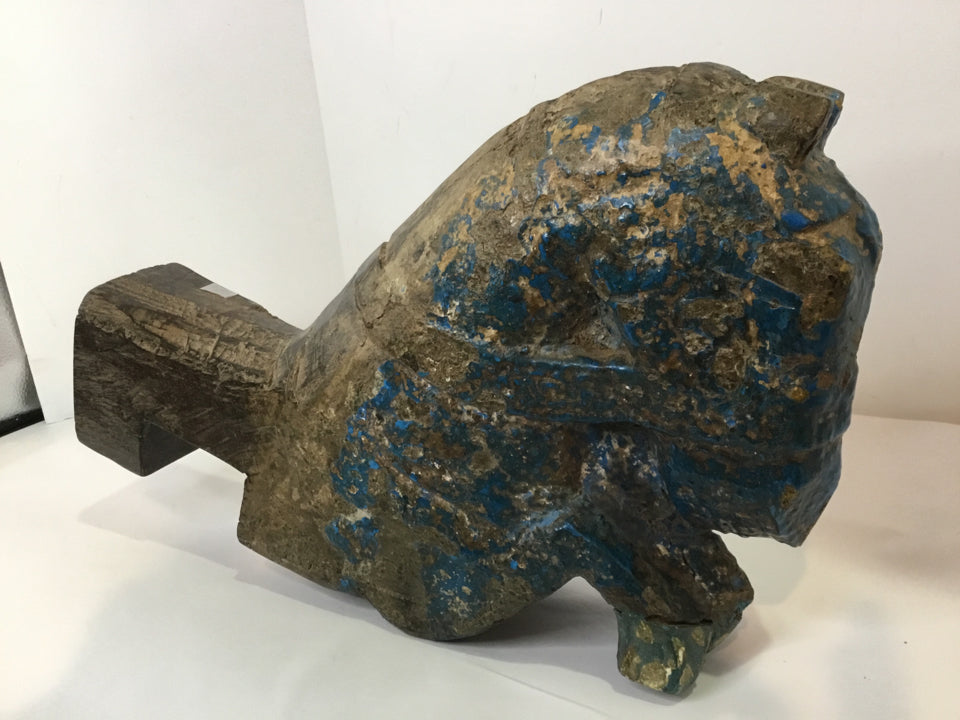 Vintage Brown/Blue Resin Horse As Is Sculpture