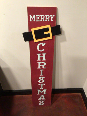 Christmas Red/Black Wood Sign Snowman Holiday Item